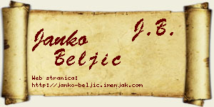 Janko Beljić vizit kartica